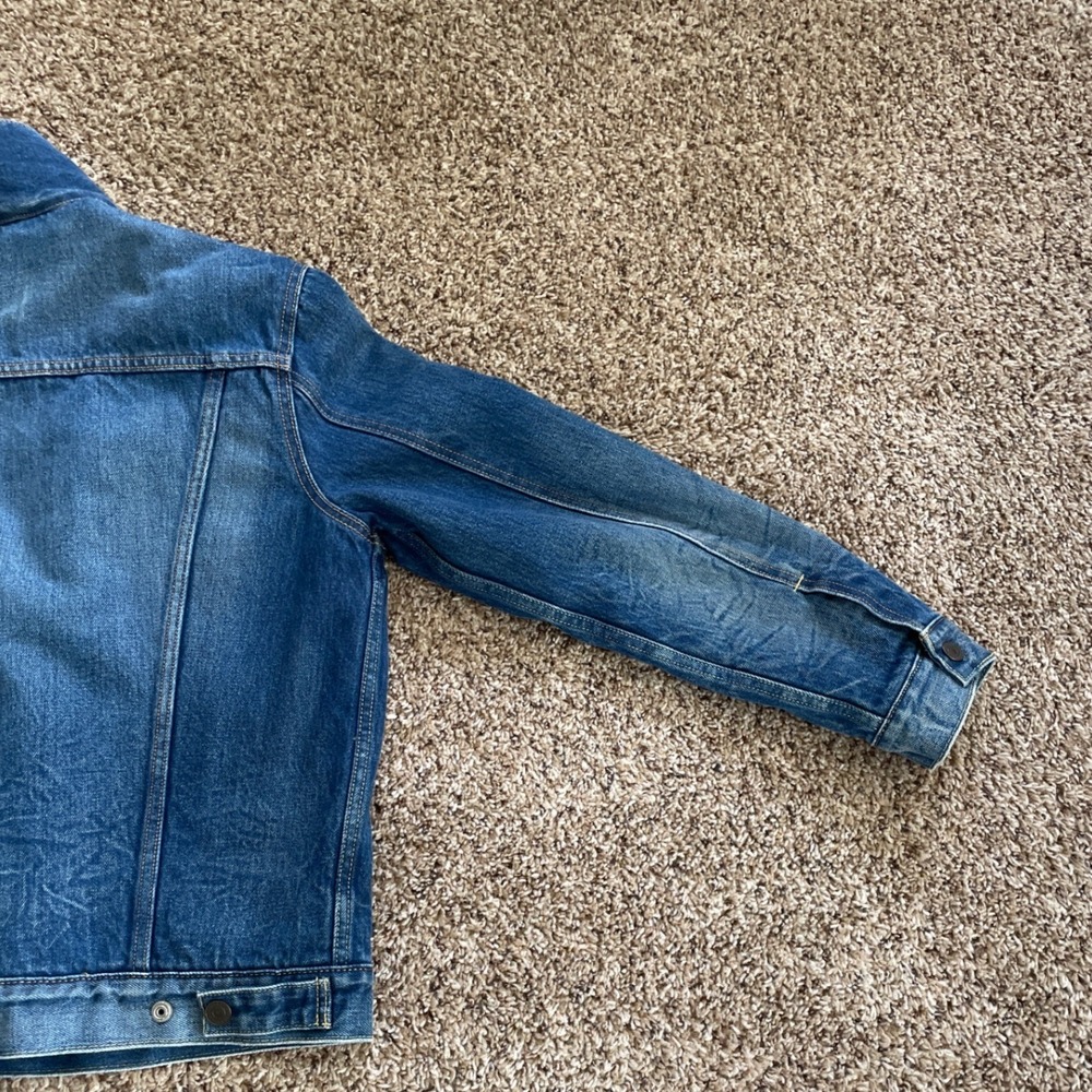 Levis Mens Sherpa Lined Denim Trucker Jacket Medium Wash Blue Size M 16365-0044 - Picture 11 of 12